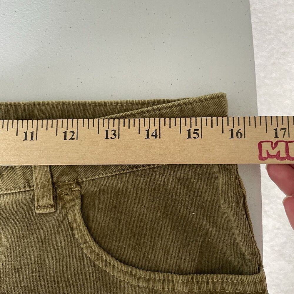 Vintage Hurley y2k 2000's Micro Mini Skirt Low-Rise Corduroy Green Junior's 5 - Picture 10 of 12